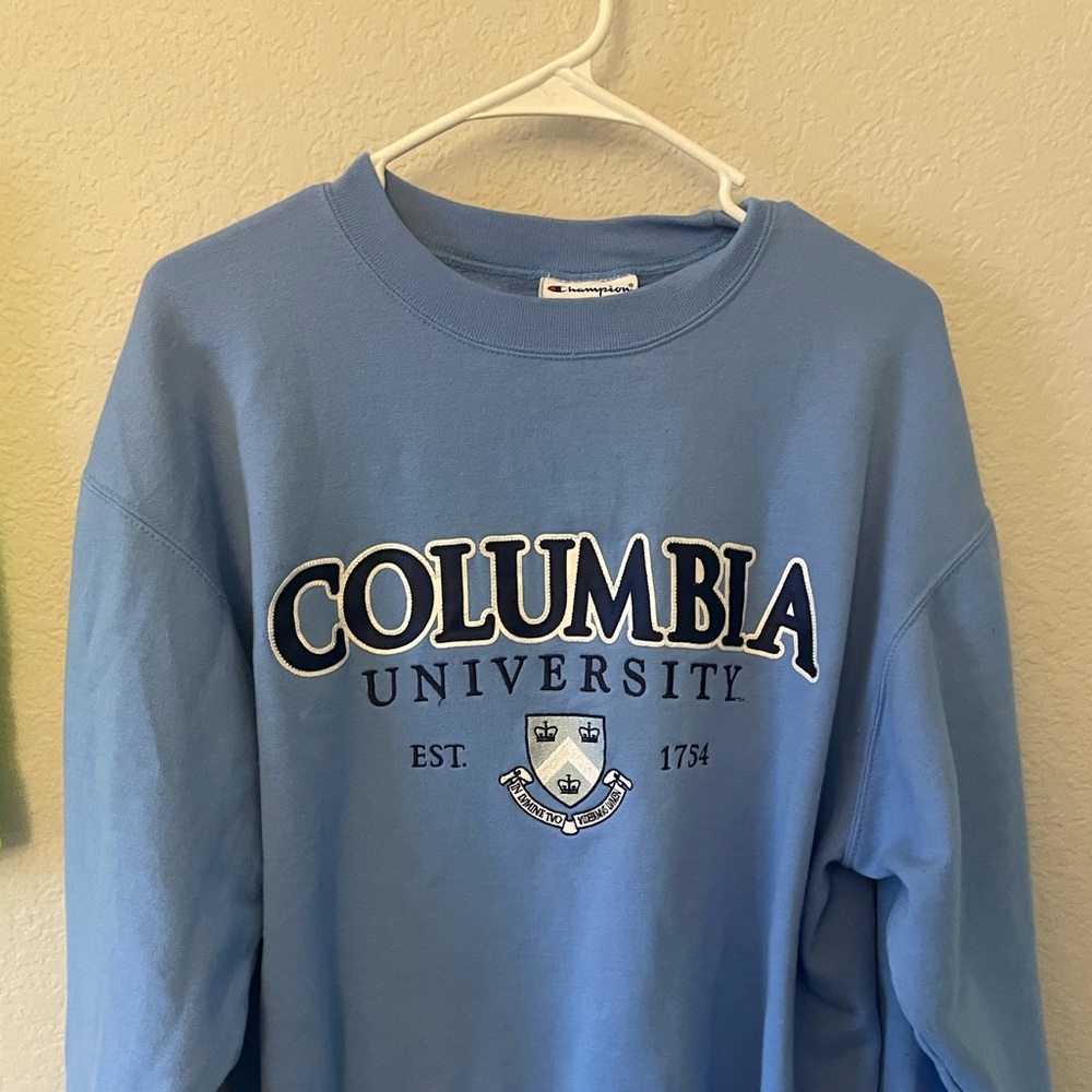Champion Light Blue Columbia University Crewneck Sweatshirt
